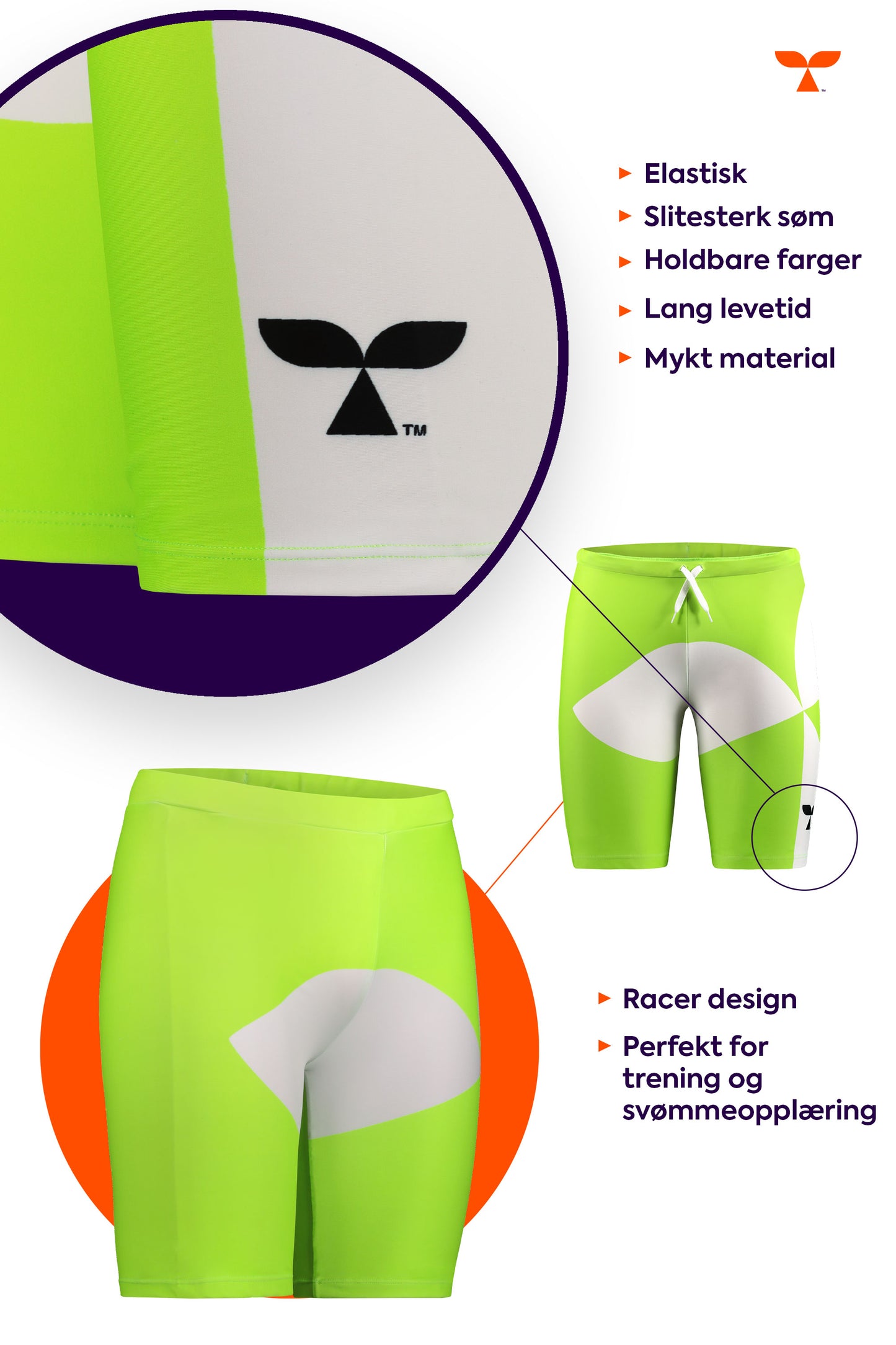Badebukse gutt: Talent TARGET (Lime)