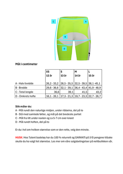 Badebukse gutt: Talent TAME (Lime)